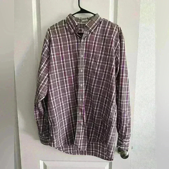 Peter Millar Purple Button Down -Size Large 100% Cotton - Picture 1 of 4